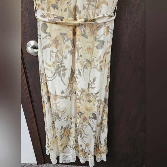 Reiss Emlin Floral Printed MIDI‎ Dress Ivory Yellow Fairy Cottage Lace NWOT - Picture 12 of 13